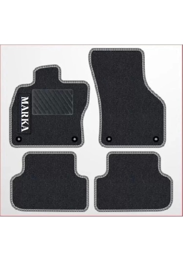 Bmw 3 Serisi E 21 Siyah Halı Gri Kenar Petek Topuk