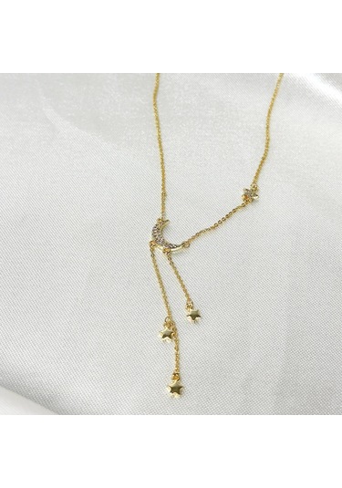 Ay Yıldız Y Kolye Gold Gold