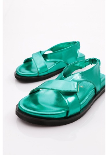 Dgn 3040 Kadin Çapraz Bantli Sandalet 3040-2261-R7996 Yeşil