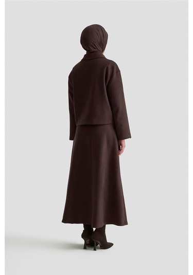 Armine Nakışlı Süet Takım 25kd1505 Kahverengi Kahverengi