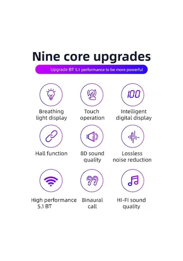 Novahub Lecak S190 Kablosuz Kulaklık: Bt 5.1, Dokunmatik, Ipx4 Su Geçirmez, Gürültü Önleyici, Uzun Pil