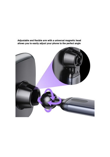 Xindoker Sürekli Manyetik Tutucu İle Çok Fonksiyonlu Araç Telefon Tutucu, Geniş Uyumlu, Esnek Kollü Ve Sağlam Sürtünme İle Güvenli Navigasyon İçin Siyah-gri Diğer