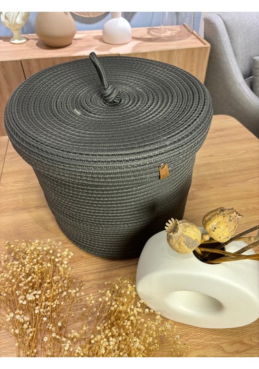 Victor Çok Amaçlı Düzenleyici Kapaklı Sepet,kapaklı Saksılık, Kapaklı Organizer 30x30 - Orta Boy Antrasit