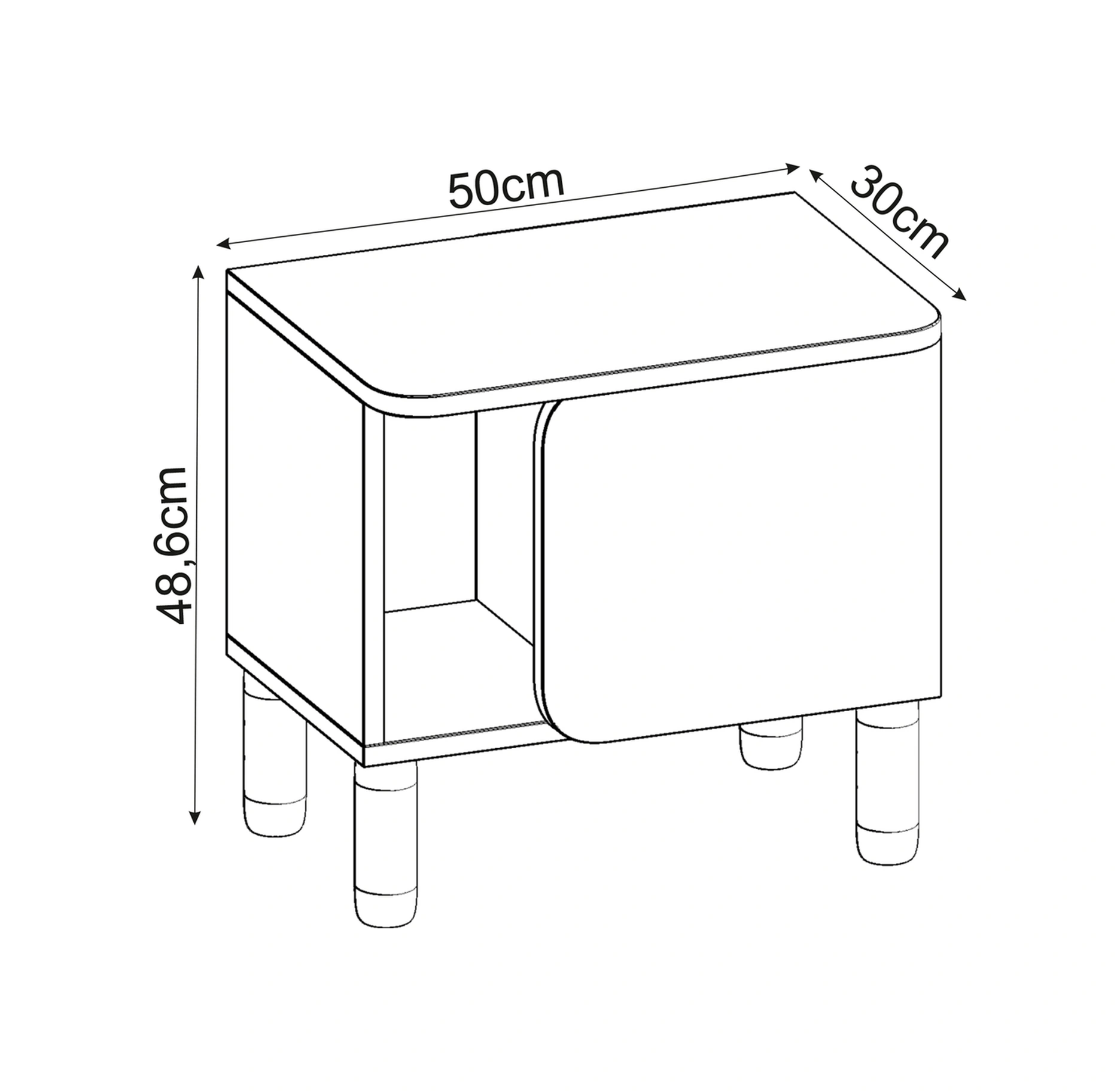 River Komodin Şık Ve Fonksiyonel Başucu Sehpası Antrasit