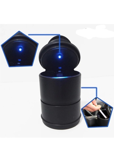 Işıklı Araba Küllük - Volkswagen Küllük - Işıklı Kapaklı Küllük - Mavi Işıklı Küllük