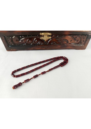 Çubuk Malzemeden Havşalı İmame Sıkma Kehrıbar Tesbih 5.5x10.5