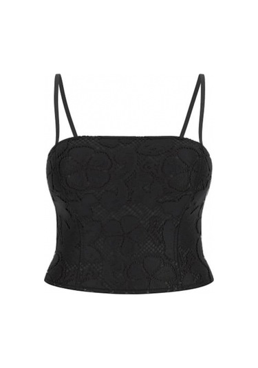 Guess Delilah Kadın Siyah Bluz W5yh71whep0-jblk Siyah