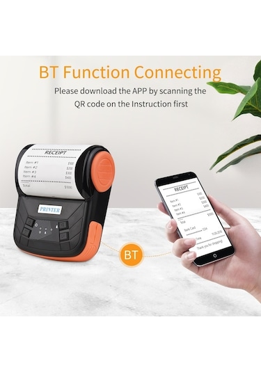 CBTxGlobal MTP-3 3" 80 MM Fiş Yazıcısı + 1 Rulo Termal Kağıt Turuncu