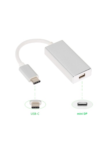 Yaleker Usb-c'den Mini Dp'ye Dönüştürücü - 4k 30hz Video/audio Aktarımı, Alüminyum Kasa, 8cm Uzunluk