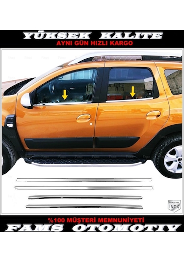 Dacıa Duster Krom Cam Çıtası 4 Kapı 2018 Üzeri