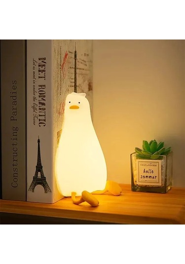 Xiyyadms Küçük Sarı Ördek Dokunmatik Led Gece Lambası, 30 Dakika Zamanlayıcı Ve Usb Şarjlı, Yumuşak Işık Modlarıyla Odalarınız İçin Sari