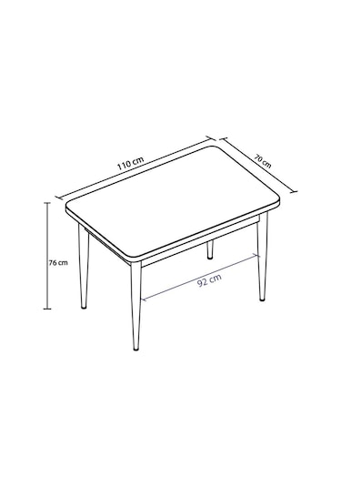 Life 70x110 Mdf Masa Metal Ayaklı Sabit Üst Kalite Mutfak Masası Yemek Odası Masası Salon Masası Siyah Mermer Desen