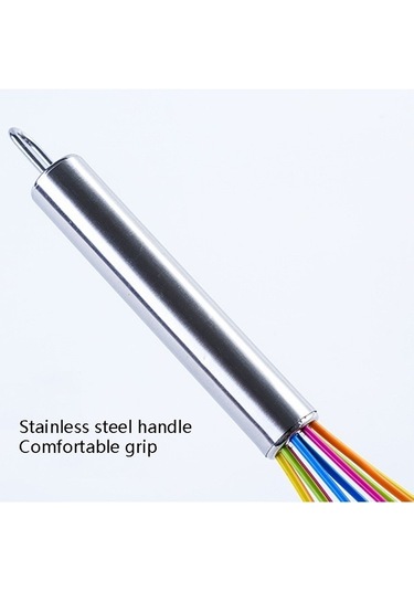 Yasammerkezi 10lu 12 Inç Silikon Yumurta Çırpıcı Renkli Ahşap