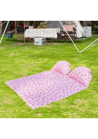 Homyl Baş Destekli Piknik Örtüsü Çim Yürüyüşü İçin Kiraz 145x210cm Çok Renkli