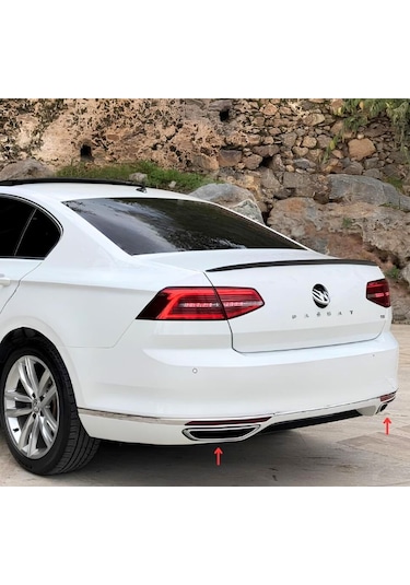 Ebal Otomotiv VW Passat B8 Krom Egzoz Görünümlü Difüzör 2015-2019 P.Çelik