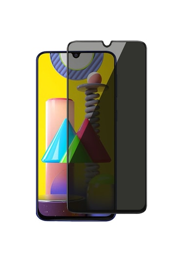 Samsung Galaxy A31 Hayalet Privacy Gizli Cam Ekran Koruyucu Siyah