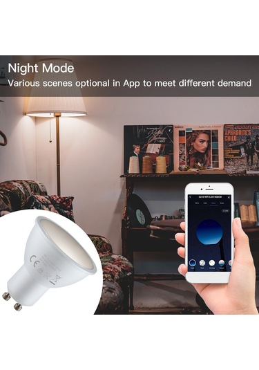 Singree "wifi Akıllı Gu10 Ampul: 16 Milyon Renk, Uzaktan Kontrol, Ses Komutu Ve Zamanlayıcı" Beyaz