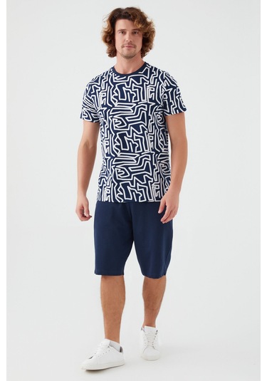 Arnetta Maze Lacivert Erkek Bermuda Takım 001