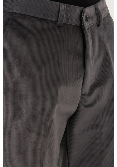Buratti Normal Bel Regular Fit Düz Paça Erkek Kadife Pantolon 645Merlin Gri