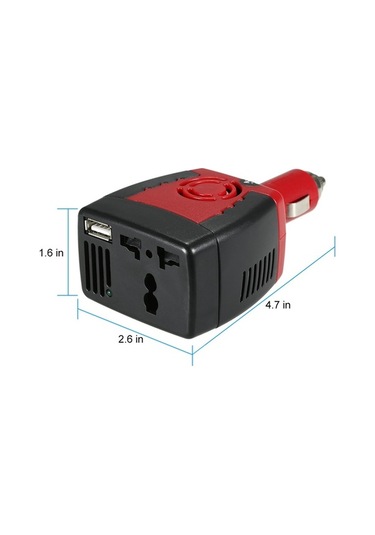 Besthome1 12v Dc'den 220v Ac'ye 150w Güç Evirici, Araç İçin, Usb 5v Çıkışlı, Abs Malzeme