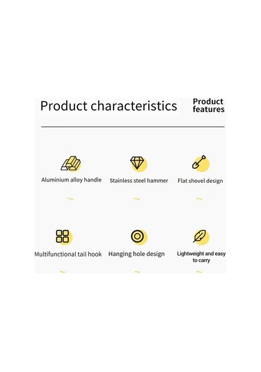 Xiyyadms Gümüş Çadır Çivi Çekiç - Dış Mekan Kamping Çivi Çekici, Çelik Ve Alüminyum Çelikten Yapılmış Çadır Ve Tenteçhizat Tamiri Aleti Gümüş