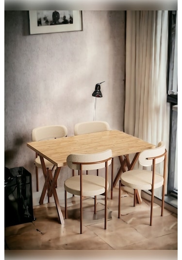 Haliç 4 Kişilik Mutfak Masa Takımı Atlantik Çam-krem-kahve Haliç 4 Kişilik Mutfak Masa Takımı Atlantik Çam-krem-kahve