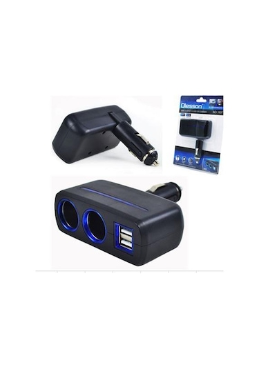 Ayt Olesson 1637 12-24v Çiftli Çift Usbli 100w Araç Oto Tır Çakmak Çoklayıcı Çakmaklık Çoğaltıcı
