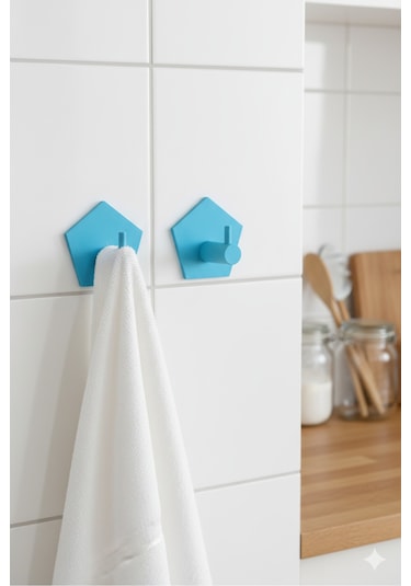 2 Li Askılık Kapı Arkası, Duvara Monte, Dayanıklı Malzeme, Beyaz 81 Beyaz