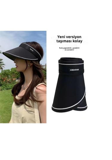 Snapbuy Uv Korumalı Yazlık Kadın Vizör Şapka, Katlanır, Şık Ve Kullanışlı Naturel