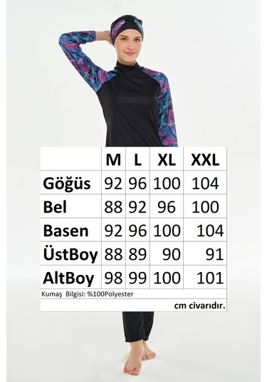 Reglan Kol Likralı Tam Kapalı Tesettür Mayo 3119 Siyah Siyah01 Siyah