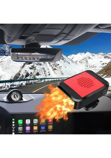 Wondernest 2025 Yükseltmesi Taşınabilir Lichen Isıtıcı, Hızlı Fan, Çözücü Buz Araba Aracı 2'si 12v İçin Siyah