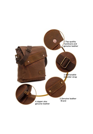Sones Augur 9088 Retro Dikey Stil Kanvas Omuz Messenger Crossby Çanta