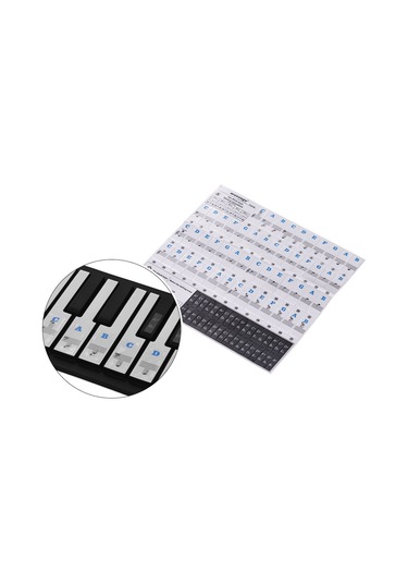 Lemestar "37-88 Tuşlu Piyano Klavyesi İçin Çıkarılabilir Müzik Notası Sticker Seti - Başlangıç Seviyesi"