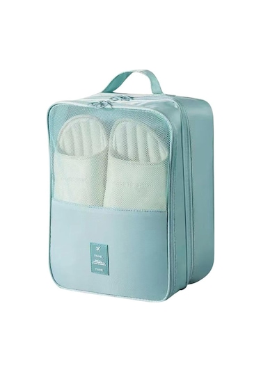 Su Geçirmez Saklama Çantası Tekerlekli Kutu Aksesuarları Bavul Düzenleyiciler Taşınabilir Ayakkabı Çantası Ev Göl Mavisi