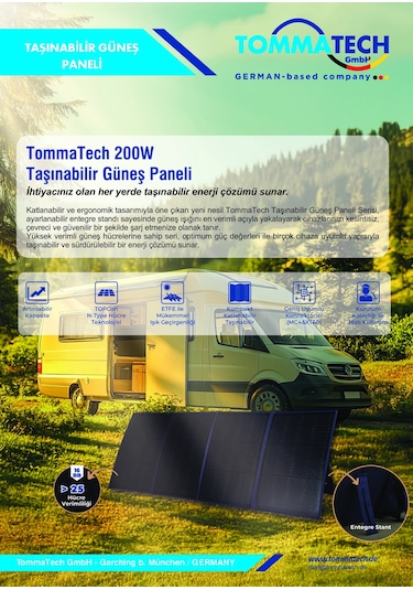 Tommatech 200wp Taşınabilir Güneş Paneli