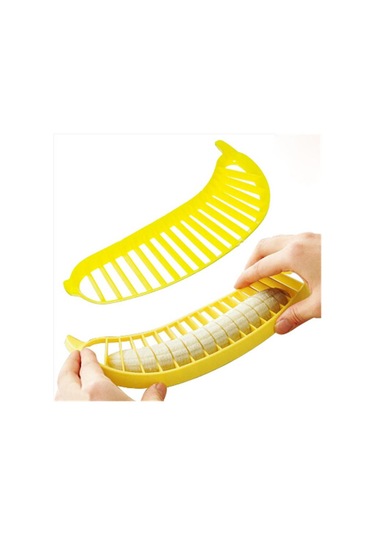 Mutfak Aletleri Plastik Muz Dilimleyici Kesici Meyve Sebze Aletleri Salata Yapıcı Pişirme Aletleri Arı Sarı