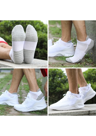 Kosona 6 Çift Spor Çorap - Koşu, Bisiklet, Dağcılık İçin - 80% Pamuk - Nem Emici - Siyah & Koyu Gri - M Beden