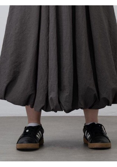 Kız Çocuk Tasarım Uzun Balon Etek-15528 Gri