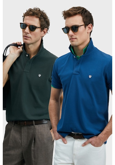 Lufian Erkek T Shirt 111040206s2 Haki-açık Lacivert Haki Lacivert