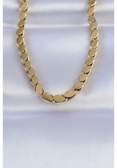 316l Çelik Gold Renk Arpa Model Kolye Renkli