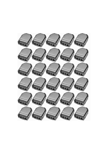 Ayakkabı Bağcık Klipsi Platin Metal 30 Adet Gri