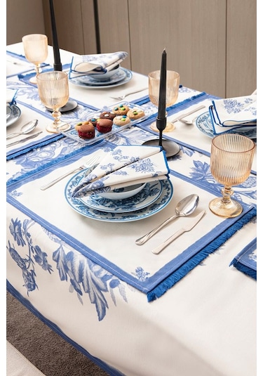 Elysian Blue, Premium Seri Mutfak Sunum Peçetesi, Duck Keten Kumaş 40x40cm 483707