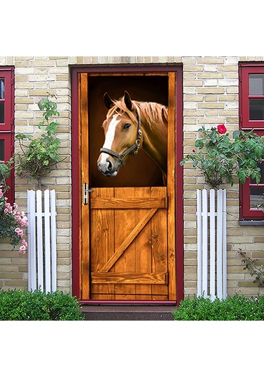 Reedark Pvc Ahşap Gövde Desenli 3d Kapı Sticker - 77x200cm, Doğal Isı Sağlar, Hasarlı Yeri Gizler, Kolay Uygulanır Diğer