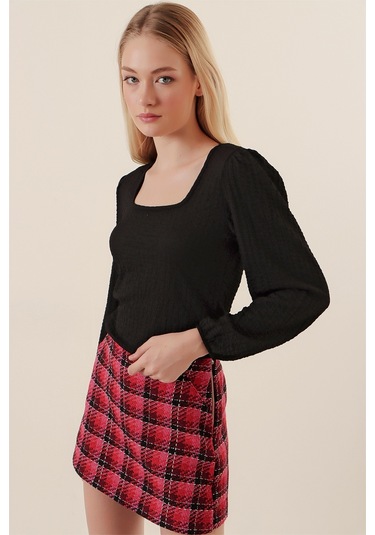 Bigdart 0442 Uzun Kollu Bluz - Siyah 001