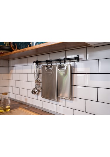 Paslanmaz Çelik Kesme Tahtası 2 Adet - Gri - Solingen Gri