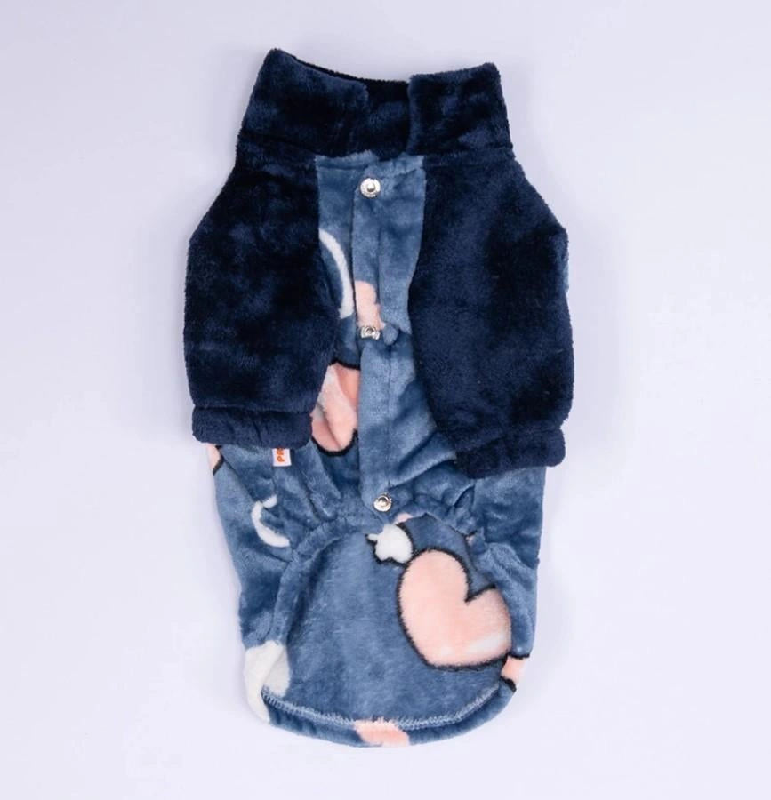 Pawstar Mavi Verona Kiss Küçük Irk Köpek Polar Ceket