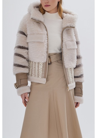 Valmenti Kadın Kürk Bej Mont 616 6602 Bn Kurk Sk24/25 Bej Bej
