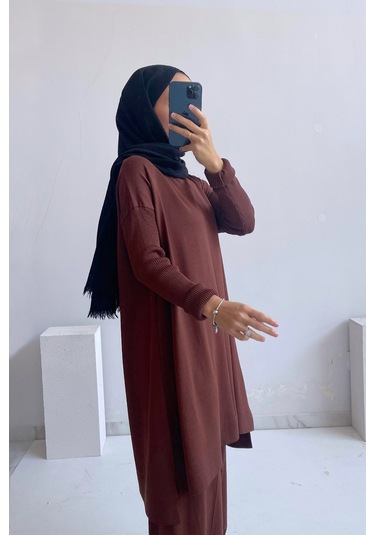 Kahijab Mira Merserize Takım - Kahverengi