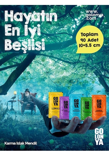 Golonya Karma Islak Mendil 90'lı 10 x 5.5 CM