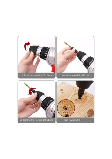 Suofeng Ahşap Vida Delik Açıcı Seti 5'li - Hss Malzeme, 1/4 Hex Sap, Derinlik Ayarlanabilir, 5- 12 Boyutları